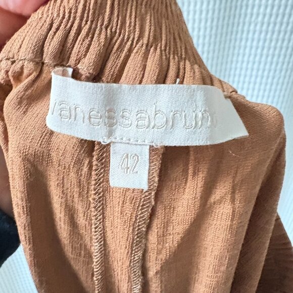 Vanessa Bruno Nunes Wide-Leg Trousers women's 42/XL in cinnamon quiet luxury - Picture 3 of 4